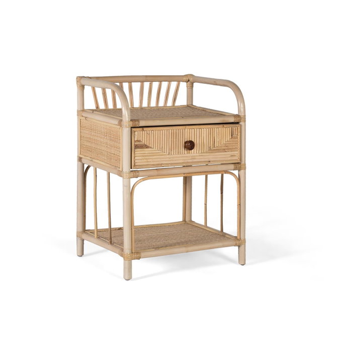 GINER Y COLOMER - Table de chevet en rotin naturel - 50 cm de longueur, 40 cm de largeur, 65 cm de hauteur - Mobilier de chambre